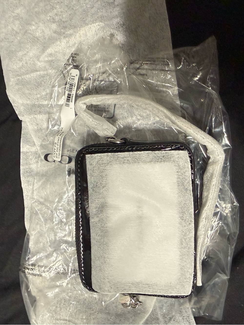 Coach Outlet Zip Card Case In Signature Leather With Heart Charm - Picture 6 of 6